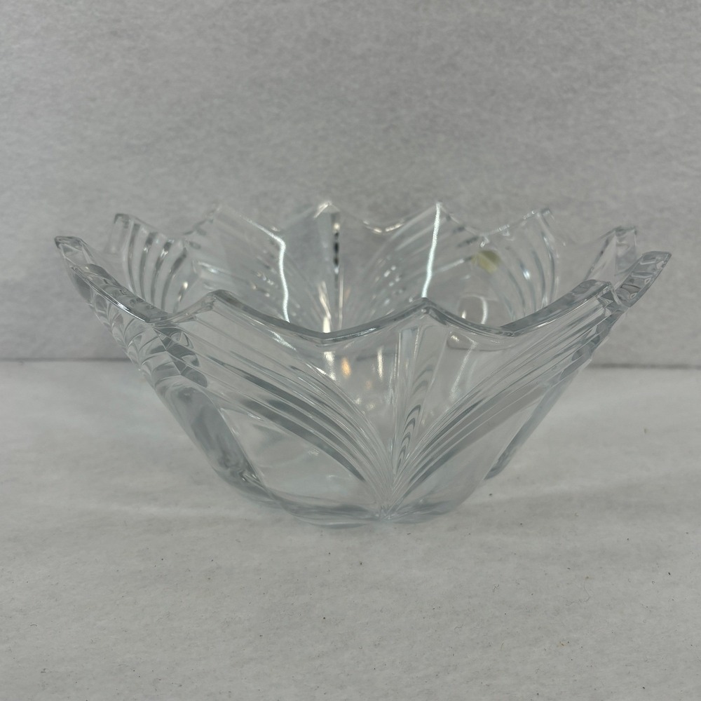 Vintage Bohemian Czech Crystal Glass‎ Bowl Leaded Cut Art Dish
